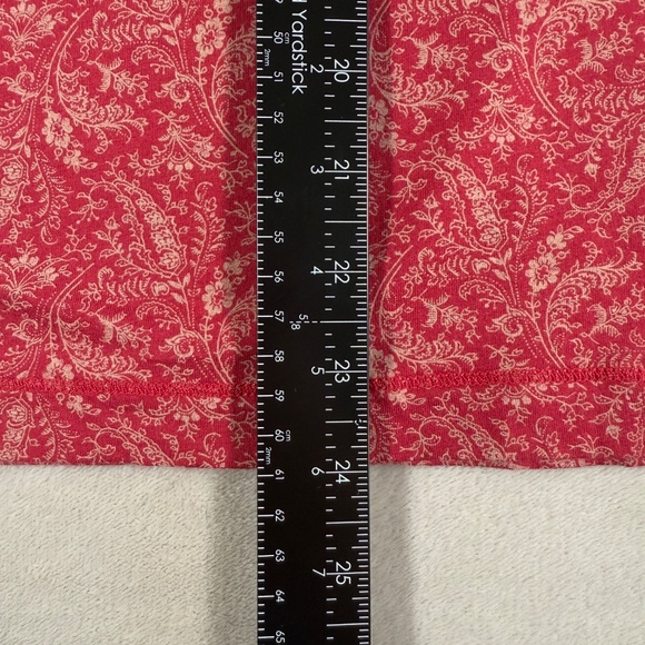 Ralph Lauren Top Womens Medium Red Paisley 3/4 Sleeve Ruffle Lace Up Southwest - Picture 12 of 15